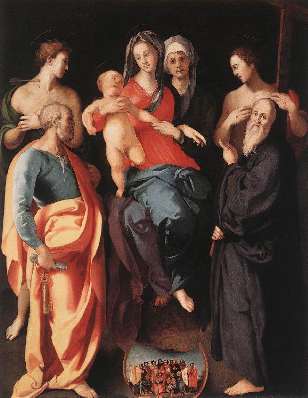 Pontormo, Jacopo Madonna and Child with St Anne and Other Saints oil painting image